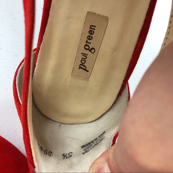 Paul Green red flat suede shoes Austria size 5.5 - Picture 5 of 8